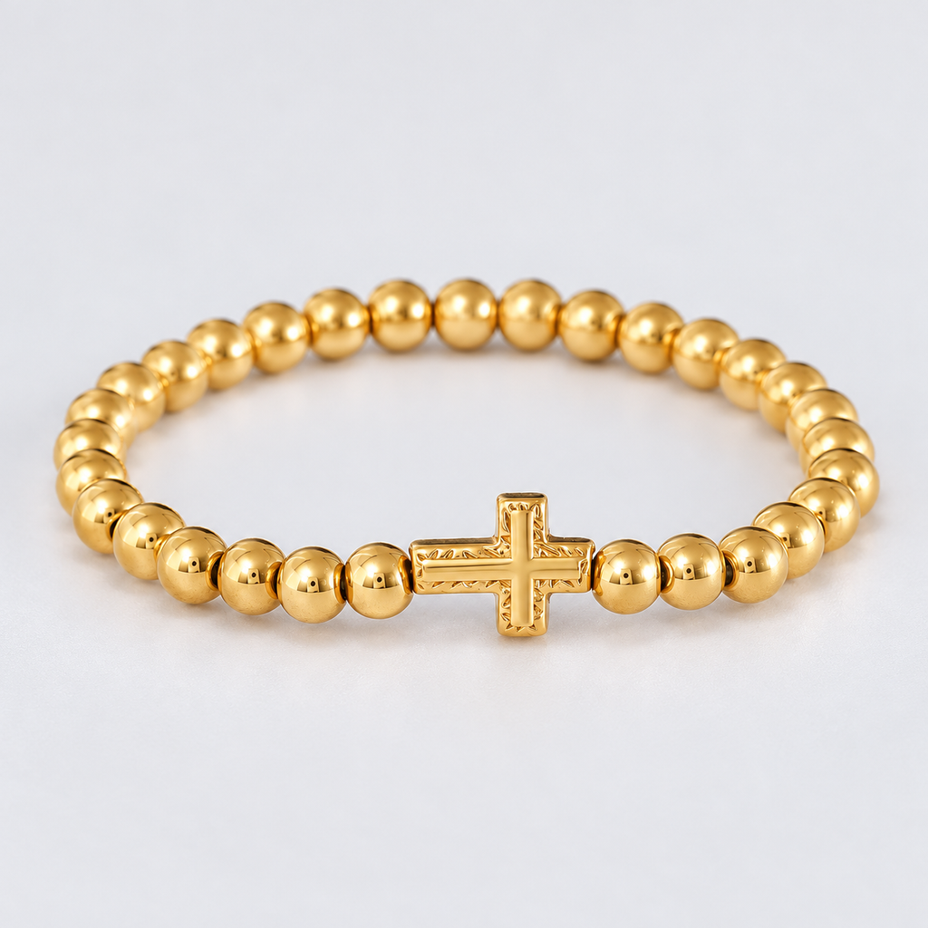 Cross gold bracelet