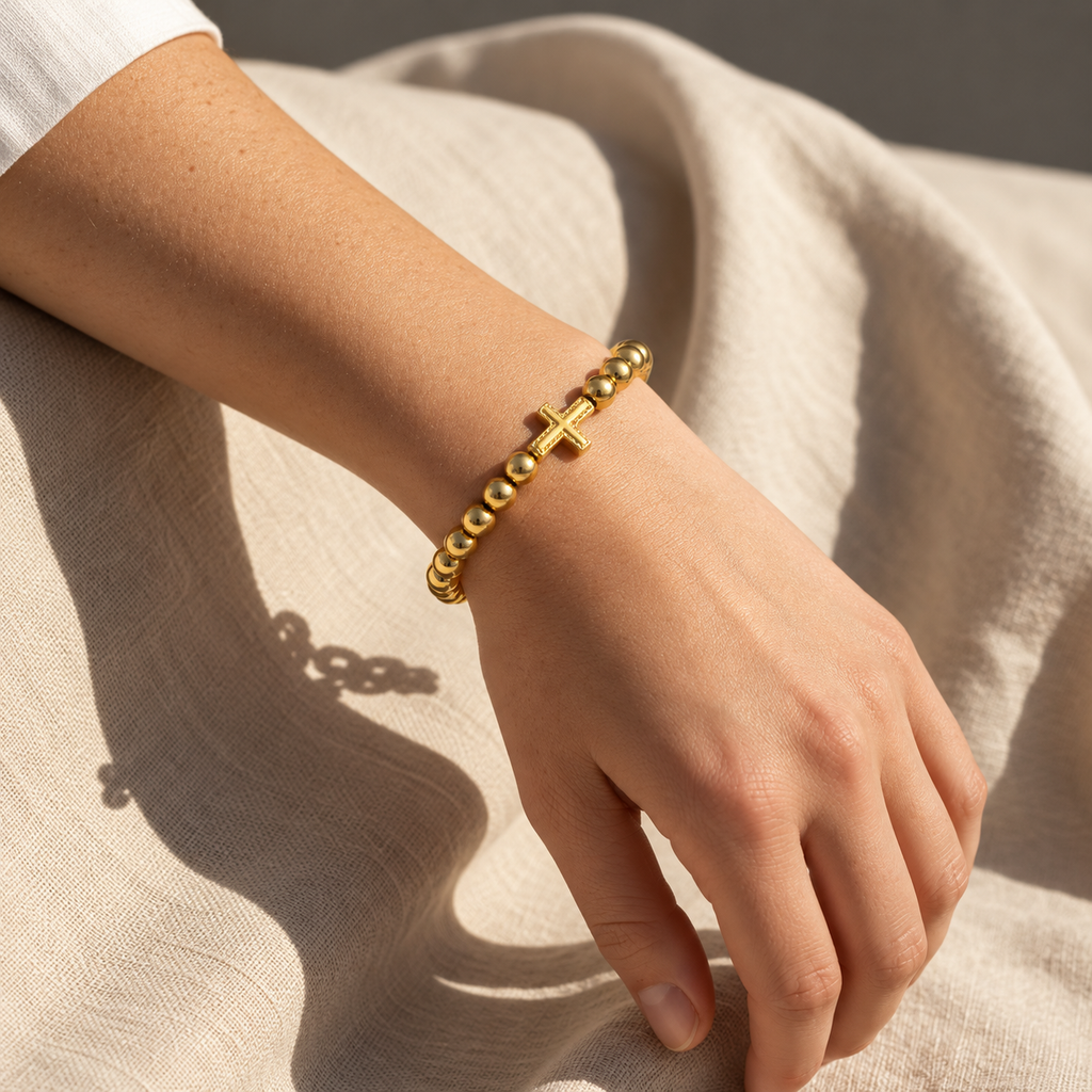 Cross gold bracelet