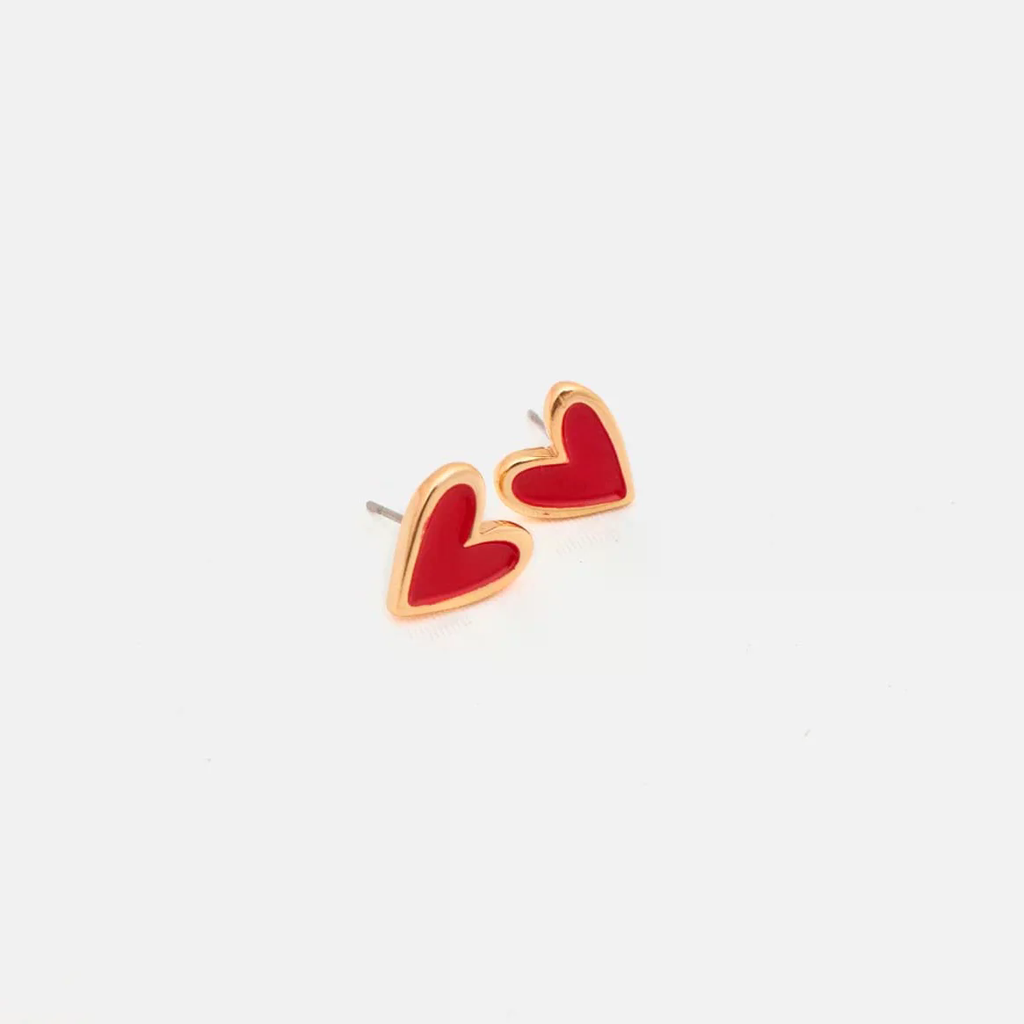 Red heart earrings