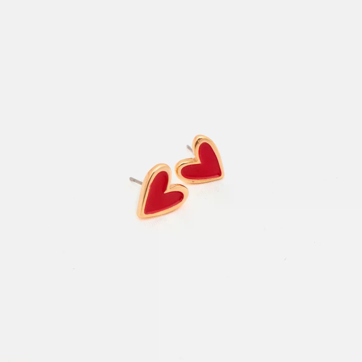 Red heart earrings