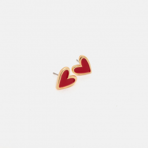 Red heart earrings