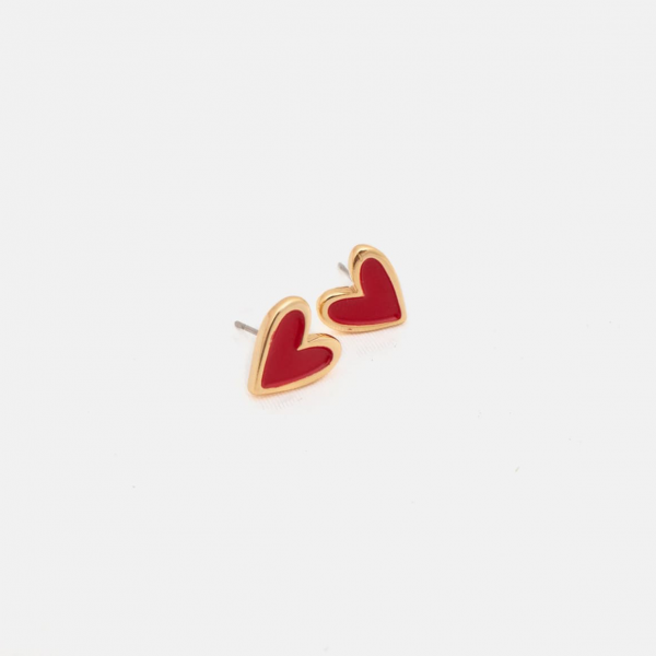 Red heart earrings - Image 2